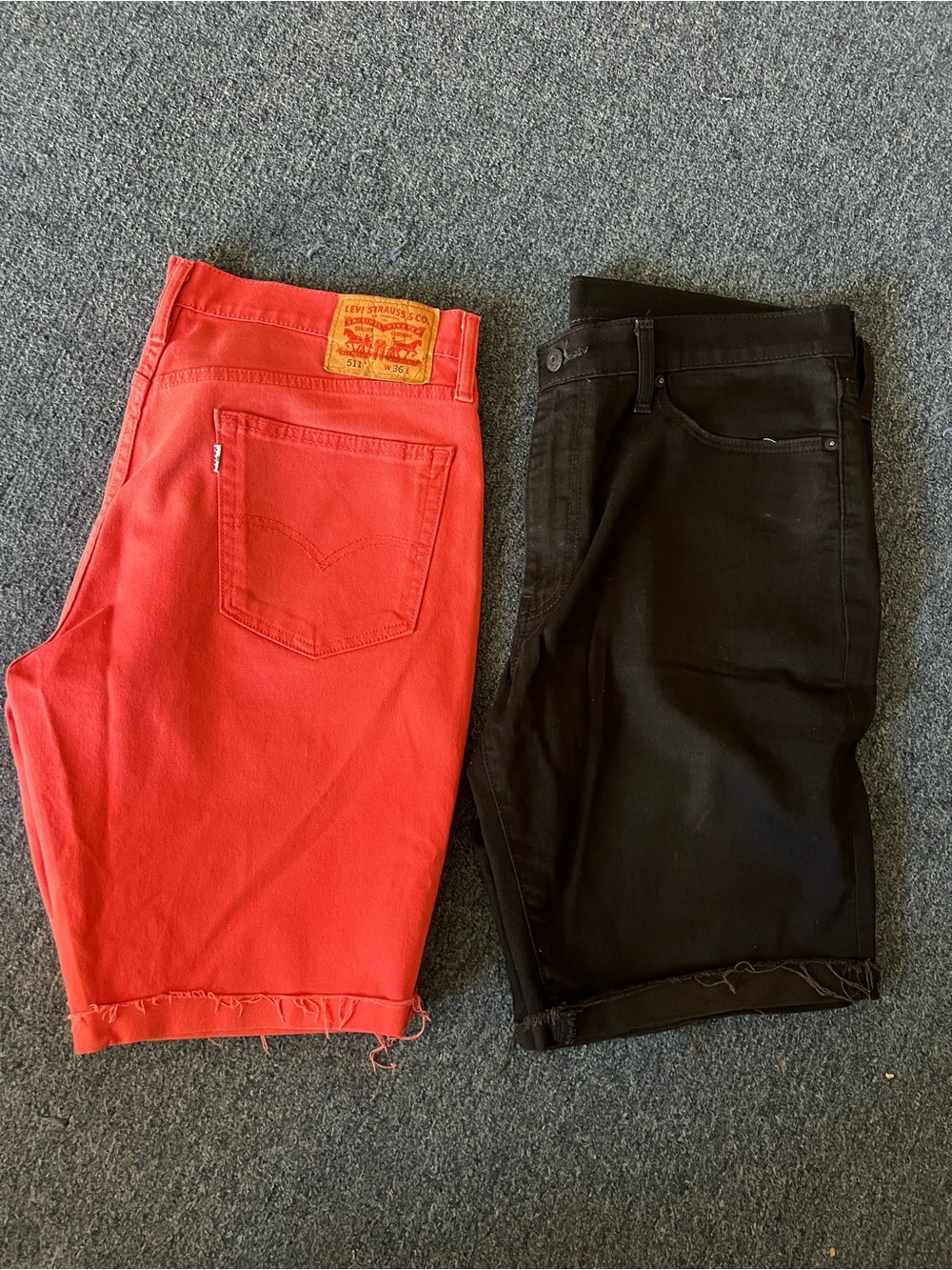 Levi's Coral and Black Denim Shorts Set